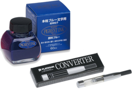 Platinum Japan  60cc Vulpeninkt - Blauw  Pigment Inkt + Converter Silver  # 700A