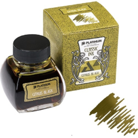 Platinum Japan - Vulpeninkt   Dyestuff 'Classic Ink' Citrus  Black + Converter Silver # 700
