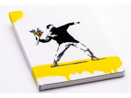 PININFARINA BANKSY  NOTEBOOK  14X21 RULED - 128 PAGES - FLOWER + LIMITED  EDITION BANKSY PIN