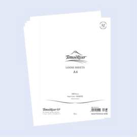 Tomoe River Paper Formaat A4 / 100 Vellen = 200 Pagina’s, 52g/m2 Blanco Wit Papier