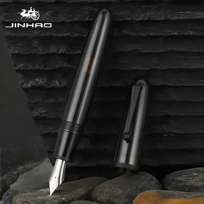 JINHAO # 9019 DADAO Transparante Zwarte Acryl Demonstrator Vulpen - F-Nib