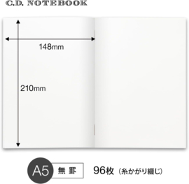 APICA Premium C.D. Notebook - Blanco  - A5 = 14,8 x 21cm -# APICA-K-CDS90W