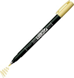 Tombow Brush Pen Fudenosuke Pastel  Geel, voor o.a. Zwart en Donker Papier / Karton