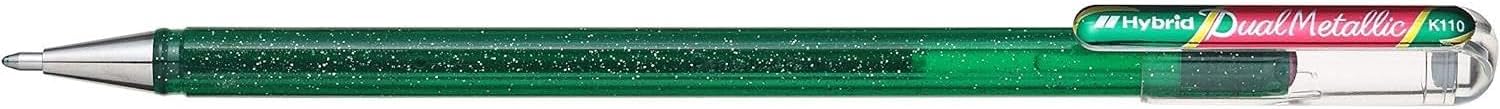 Pentel Hybrid Dual Metalli Gel Pen - 1.0 mm - Groen / Metallic Rood  - K110 / DBDX