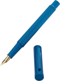 HongDian # 1851 Vulpen  Licht Blauw  -  Fude Bent  Nib + Tin Box en Converter