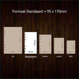 Standaard / Personal formaat 170 x 95mm  Blanco Wit  120g/m² Notitiepapier 120 Pagina's