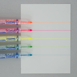 Sakura Dual Point Hervulbare Highlighters 5 Colors Ecofeel Set + 5 Ink Refills