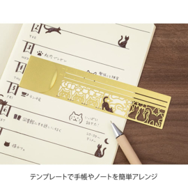 MIDORI MD Clip Stencil / Ruler - Cats