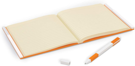 LEGO® 2.0 Locking Notebook kleur Oranje  met een LEGO® Gel Pen