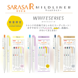 ZEBRA - JOURNALLING SET - SARASA R X MILDLINER - WHITESERIES - LIMITED EDITION SET C