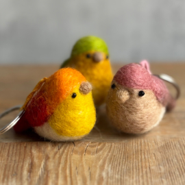 Sleutelhanger vogel oranje (set 2)