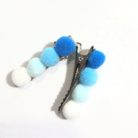 Haarknijpertjes pompon - 3,2 cm