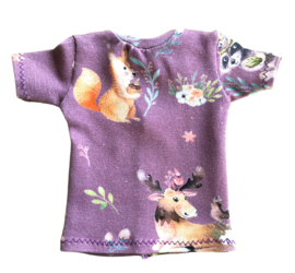 Minifee - T-shirt lila met bosdieren