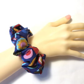 Scrunchie blauw fantasie