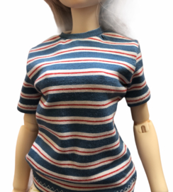 Minifee - T-shirt jeans gestreept