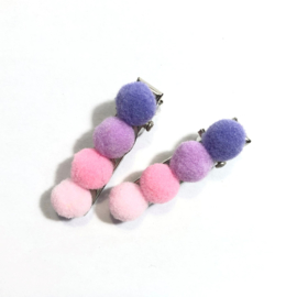 Haarknijpertjes pompon - 3,2 cm