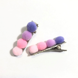 Haarknijpertjes pompon - 3,2 cm