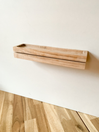 Eiken houten wandrek organizer voor sleutels 30 cm - Sleutelhouder