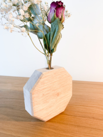 Houten vaas met droogbloemen 11,5 cm - Bel