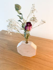 Houten vaas met droogbloemen 11,5 cm - Bel