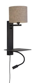 Uniek! Wandlamp Boekenhouder, usb en leeslamp in één. ( Bij 2 lampen, EUR20 korting)