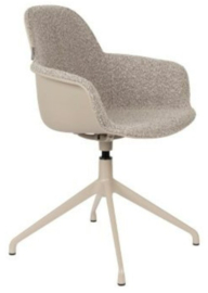 Kuip bureaustoel in Teddy Stof  (Taupe, Wit of Groen)