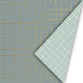 Kerst Cadeaupapier Grid groen