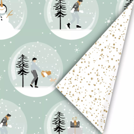 Kerst Cadeaupapier Bubbles Mint