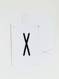 Letterkaart X wit