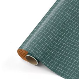 Kerst Cadeaupapier Grid Petrol