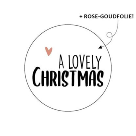 Kerst cadeausticker lovely christmas