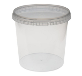 Plastic bakje rond met deksel 1500 ml