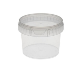 Plastic bakje rond met deksel 280 ml