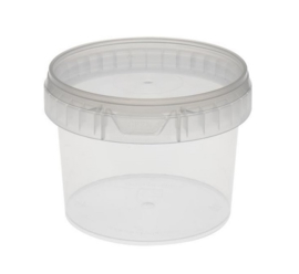 Plastic bakje rond met deksel 600 ml