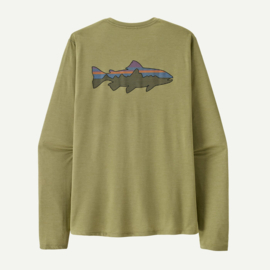 Long Sleeve Cap Cool Shirt - Fitz Roy Trout - L G Green X-Dye