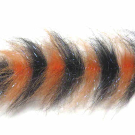 Polar fibre streamer brush 3" - hot orange/black