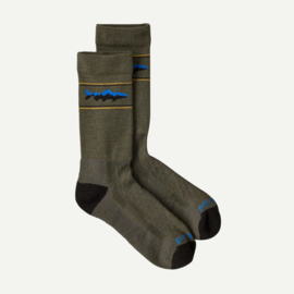 Merino Wool Crew Socks - Mountain Trout basin green