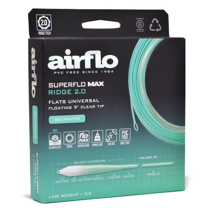 Superflo Max Ridge 2.0 Flats Universal Taper WF9F | 9ft clear tip