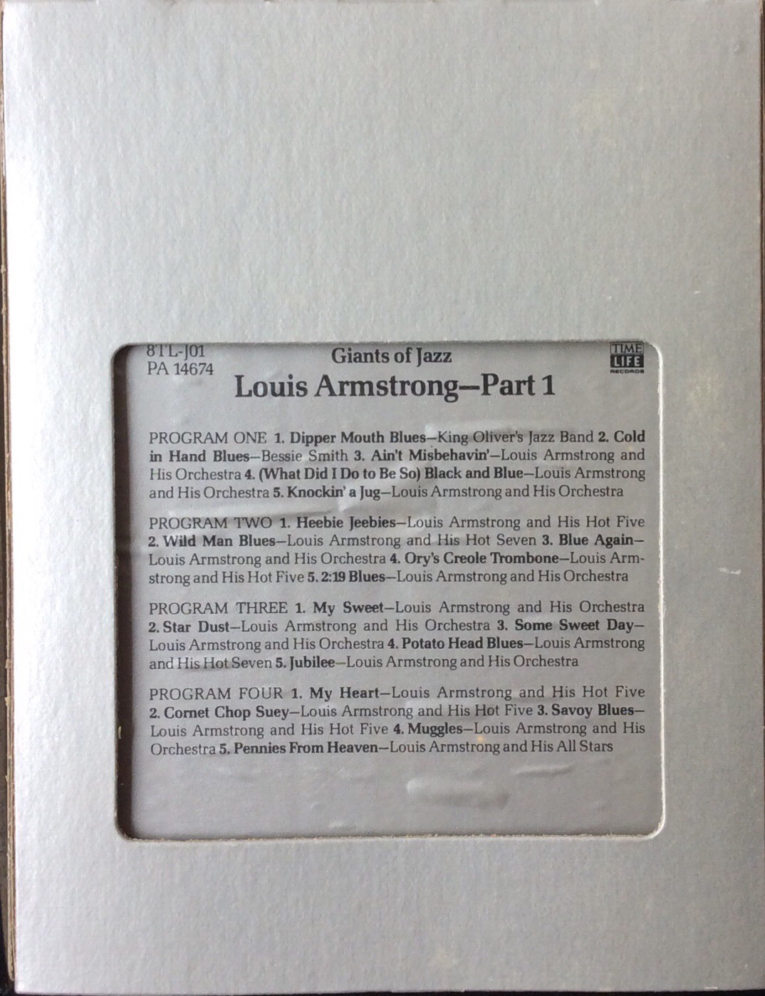 Louis Armstrong – Giants Of Jazz: Louis Armstrong - Time Life Records  8TL-J01