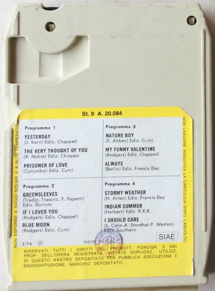 Fausto Papetti – I Remember N° 4 (Yesterday) -  Durium St. 8 A. 20.084