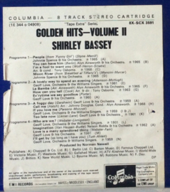 Shirley Bassey – The Golden Hits Of Shirley Bassey Vol 2 - 	Columbia  8X-SCX 3591