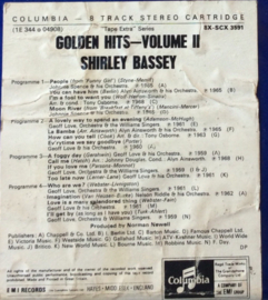 Shirley Bassey – The Golden Hits Of Shirley Bassey Vol 2-	Columbia –8X-SCX 3591