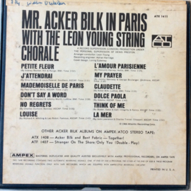 Mr. Acker Bilk With The Leon Young String Chorale – In Paris - ATCO Records ATX 1411  3 ¾ ips 4-Track Stereo