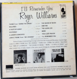 Roger Williams  – I'll Remember You - Kapp Records KTC 41111 7 ½ ips 4-Track Stereo
