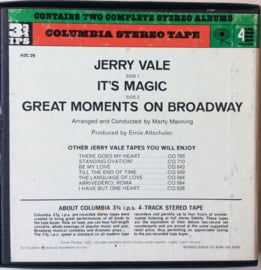 Jerry Vale – It´s Magic & Great Moments on Broadway - Columbia H2C 29  3 ¾ ips 4-Track Stereo