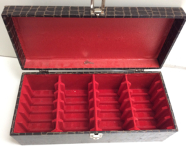 8-track opberg koffer - 8-track case - 24 tapes Krokodillenleer