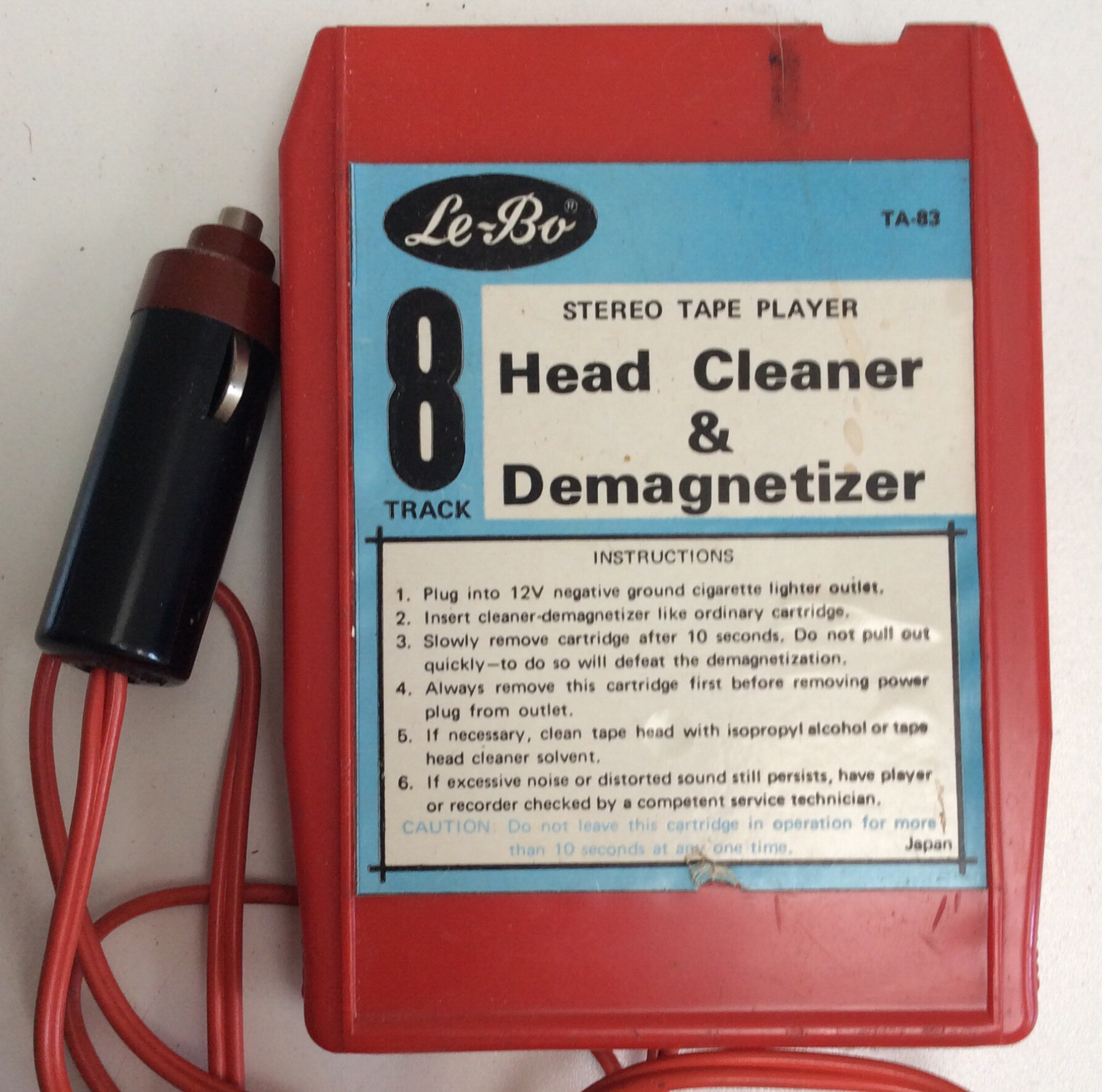 8-track Head Cleaner   and demagnetizer for Car - 12volt