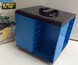 8-track Cartridge Holder Carrousel 24 tapes Blauw