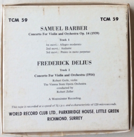 Samuel Barber & Frederick Delius - Concerto for Violin and orchestra - World Record Club TCM 59 Mono