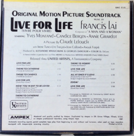 Francis Lai – Live For Life (Vivre Pour Vivre)   United Artists Records – UAC 5165
